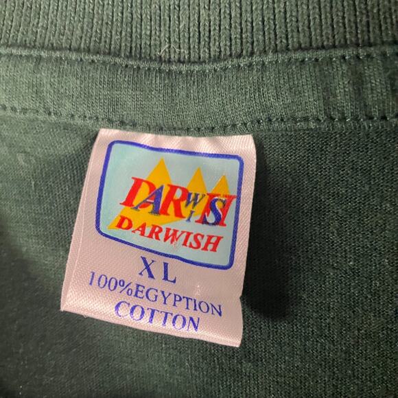 Darwish Green Polo Shirt XL Egyptian Cotton Embroidered Hieroglyphs - Picture 4 of 12